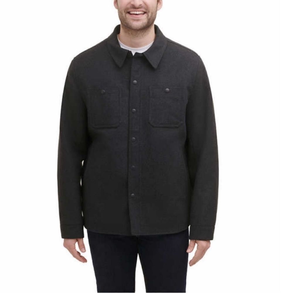 NWT G.H. Bass & Co. Men Fleece Lined Shirt Jacket in Grey Size Medium - Picture 5 of 5